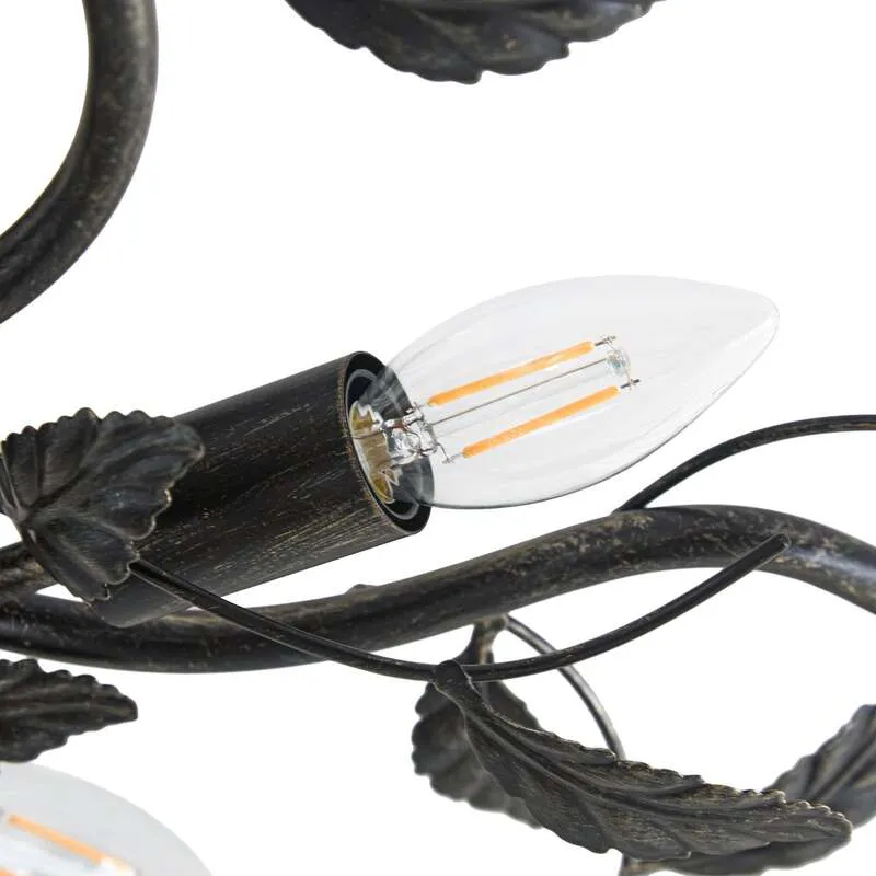 B-Ware Lindby Deckenlampe Yos LED Lampe 5-flammig dimmbar schwarz-gold Ø58cm 21cm