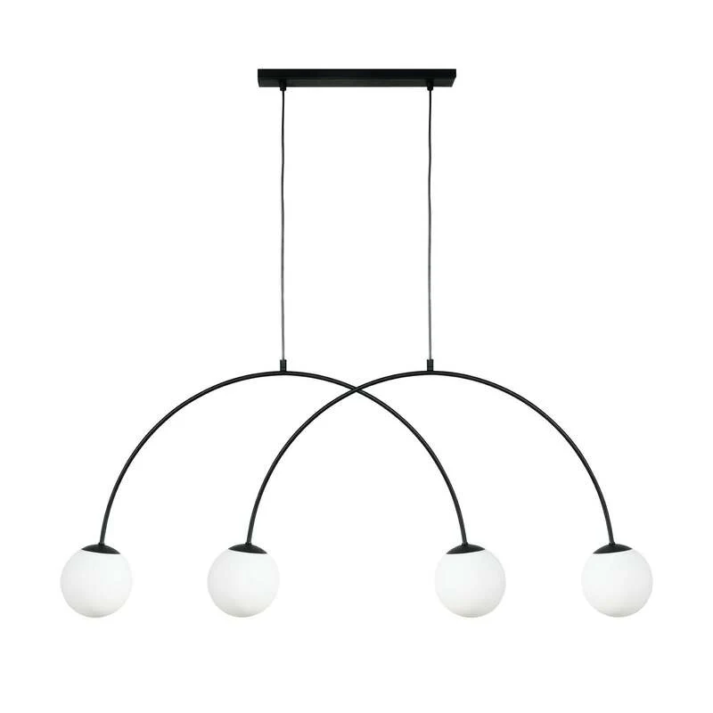 B-Ware Hängeleuchte Nova Pendelleuchte 4-flammig LED dimmbar schwarz weiß 120x15cm