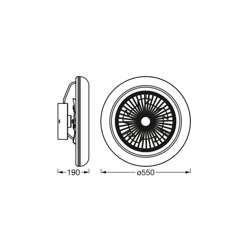 B-Ware OSRAM SMART+ WiFi LED Ceiling Fan ROUND White Quiet 55cm