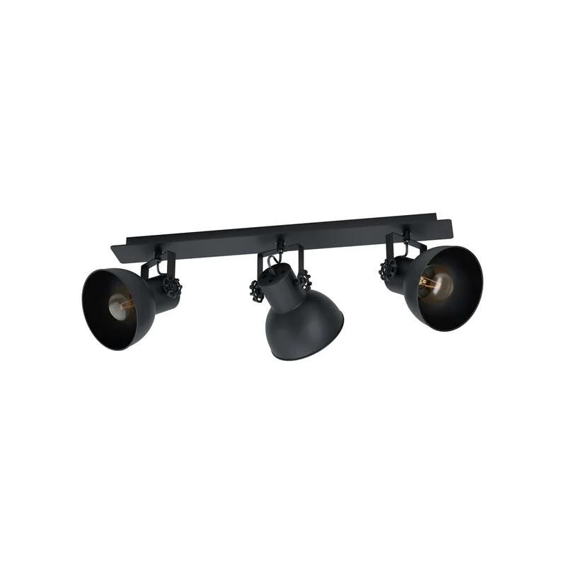 B-Ware Eglo Deckenstrahler Barnstaple LED Strahler 3-flammig dimmbar schwarz Holz Stahl