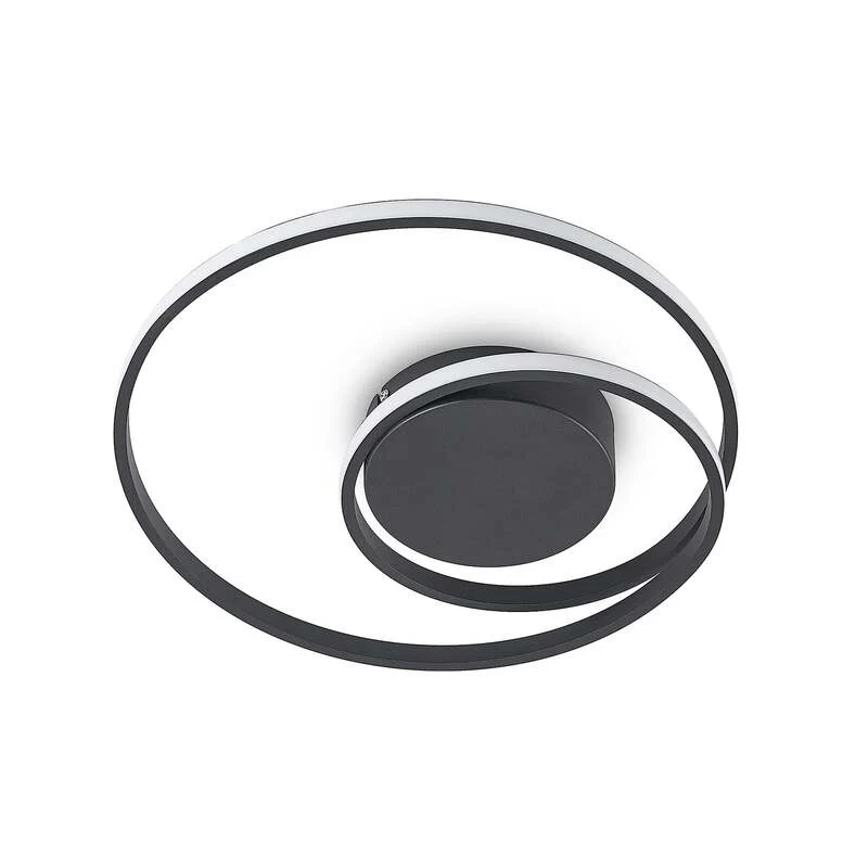 B-Ware Lindby Deckenleuchte Youna LED Lampe dimmbar schwarz Aluminium Ø39cm 1950Lumen