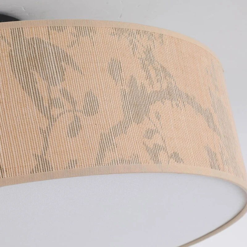 B-Ware Searchlight Deckenleuchte Isla Ø 55 cm braun beige Bambus dimmbar 3xE27
