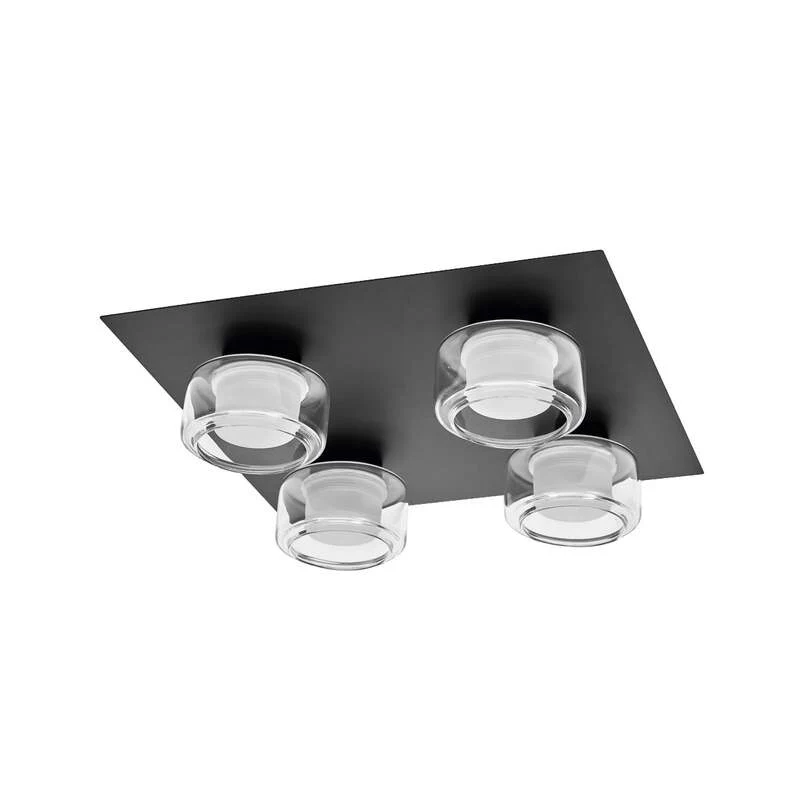 B-Ware LEDVANCE LED-Deckenleuchte Orbis Flame schwarz 4-fl IP44 1740lm 3000K-4000K