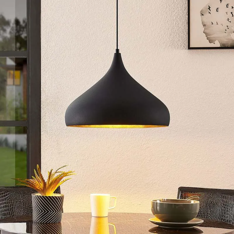 B-Ware Arcchio Hängeleuchte Lunus Pendelleuchte Lampe dimmbar schwarz gold Ø40,5cm