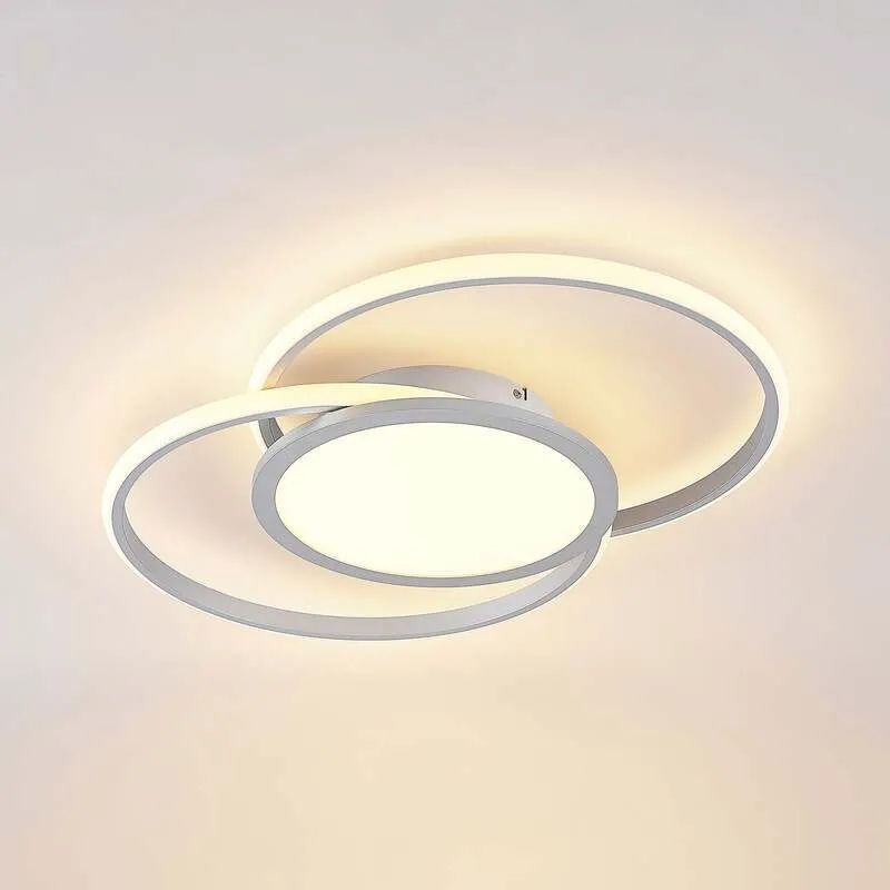 B-Ware Lucande Deckenlampe LED Senne dimmbar silber Aluminium 63cm Leuchte Licht