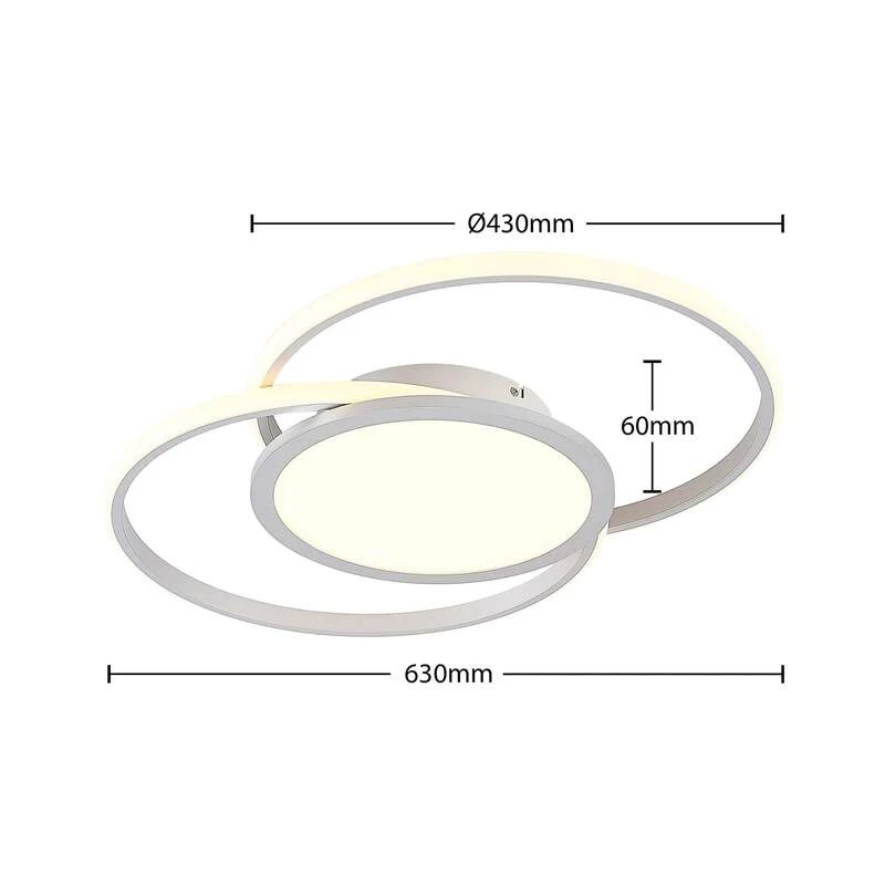 B-Ware Lucande Deckenlampe LED Senne dimmbar silber Aluminium 63cm Leuchte Licht