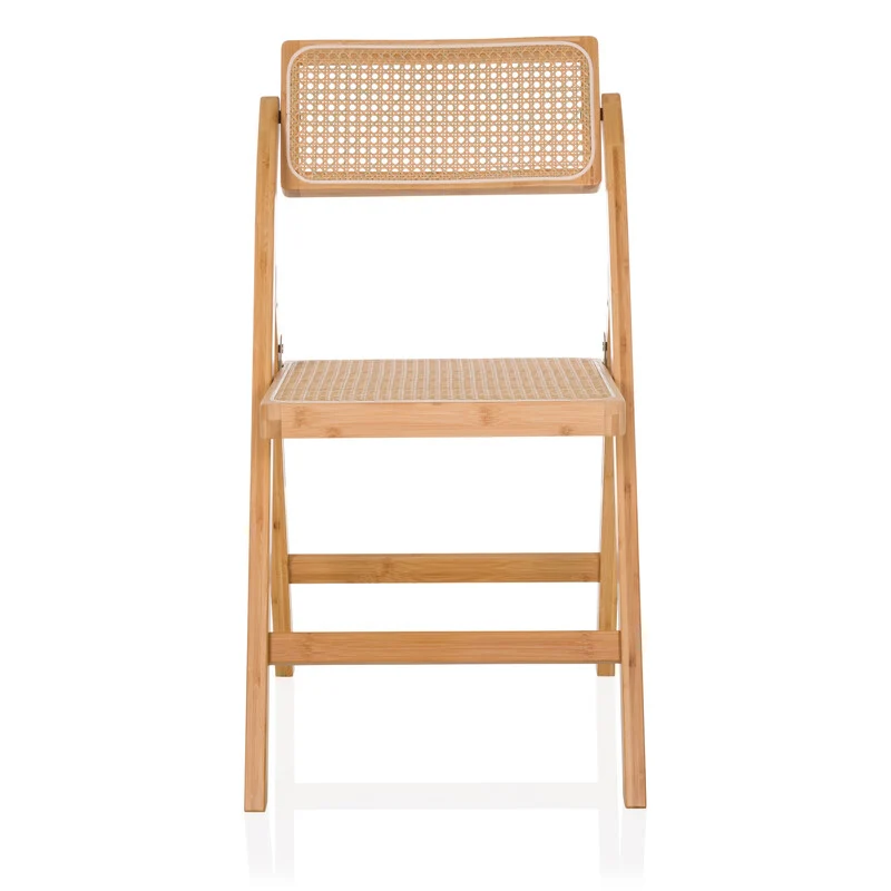 B-Ware hjh LIVING Klappstuhl Stuhl Rattan Bambus braun TUDELA BAMBOO Sitzgelegenheit