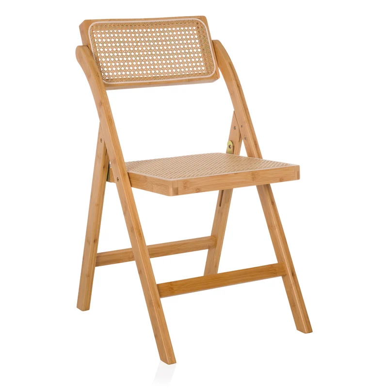 B-Ware hjh LIVING Klappstuhl Stuhl Rattan Bambus braun TUDELA BAMBOO Sitzgelegenheit