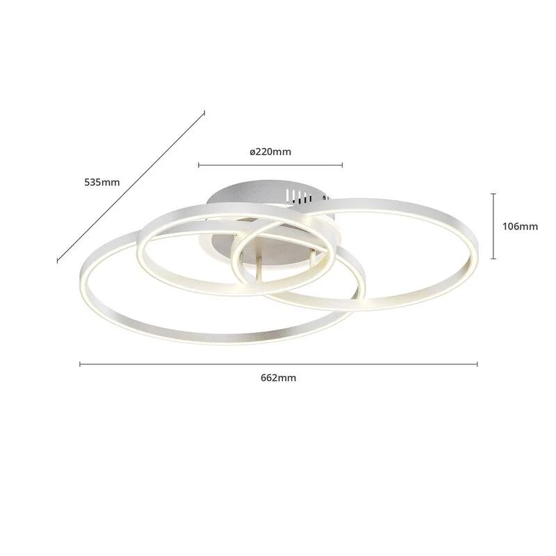 B-Ware Lindby Smart Tula LED-Deckenlampe Deckenlampe Lampe Leuchte Licht 40W Alu nickel