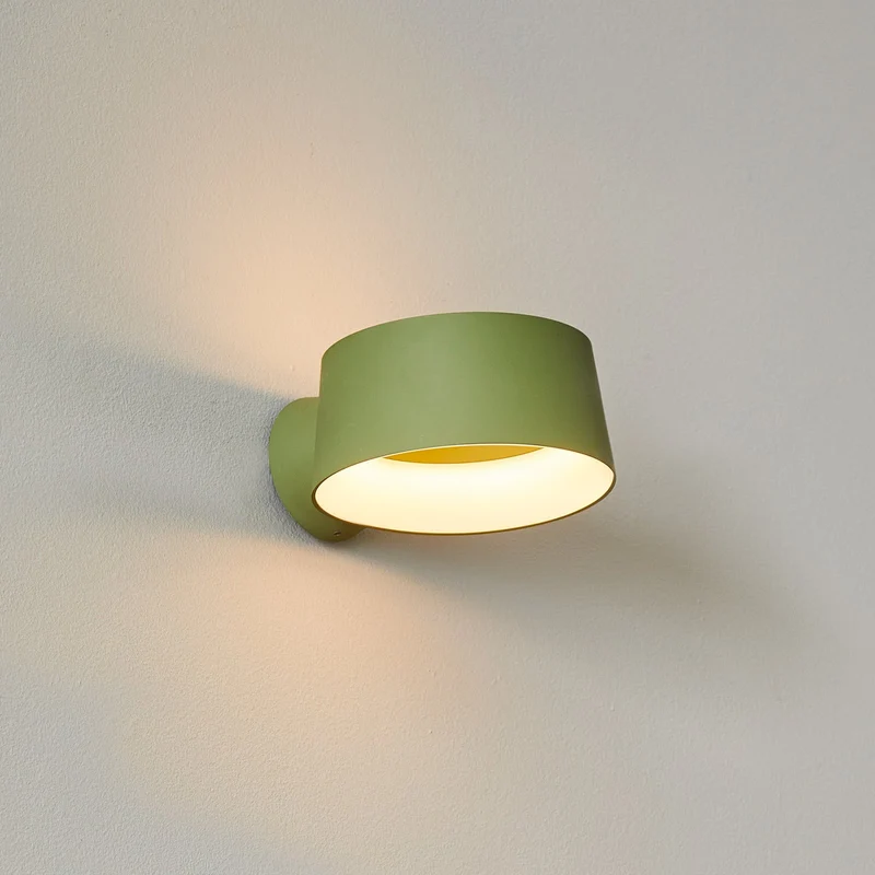 B-Ware Wandleuchte Wandlampe LOOM DESIGN LED Cookie Aluminium grün Lampenschirm ringför