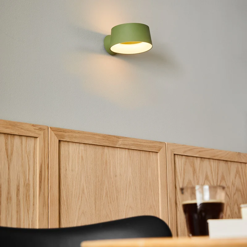 B-Ware Wandleuchte Wandlampe LOOM DESIGN LED Cookie Aluminium grün Lampenschirm ringför