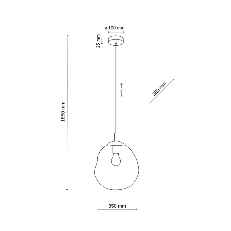 B-Ware TK Lighting Hängeleuchte Pendelleuchte Lava Glas Sand Cognac E27 LED Ø 35 cm