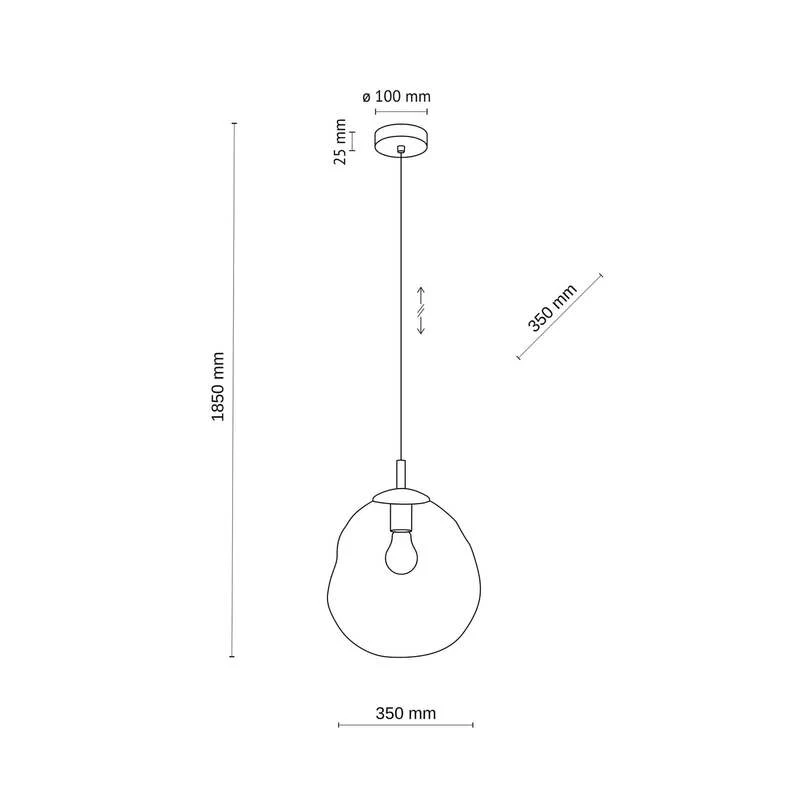 B-Ware TK Lighting Hängeleuchte Pendelleuchte Lava Glas Sand Cognac E27 LED Ø 35 cm