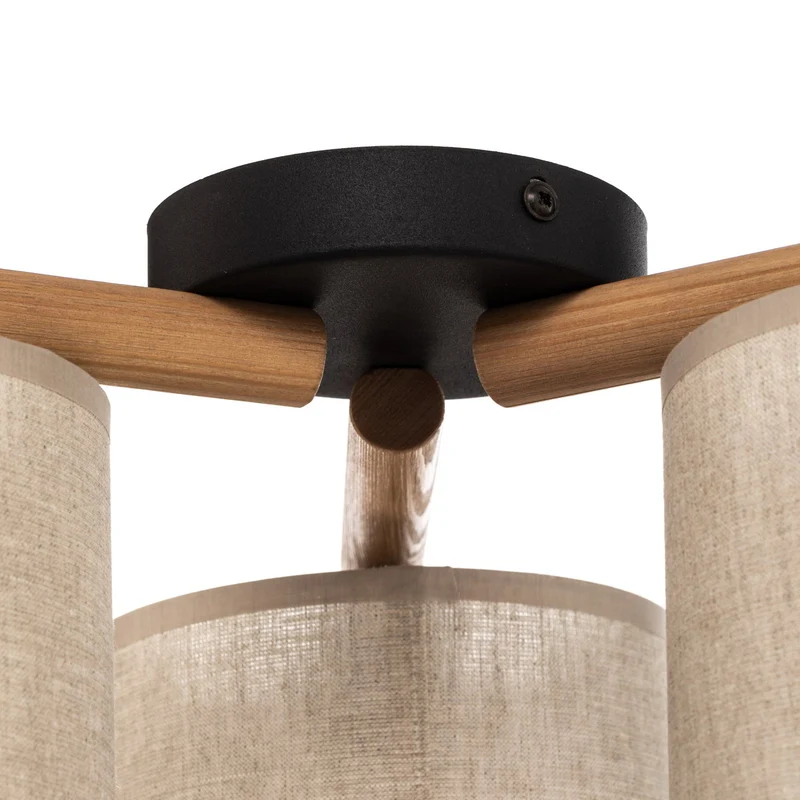 B-Ware TK Lighting Deckenlampe Lampe Synonym Deva Textil Baumwolle Holz beige schwarz