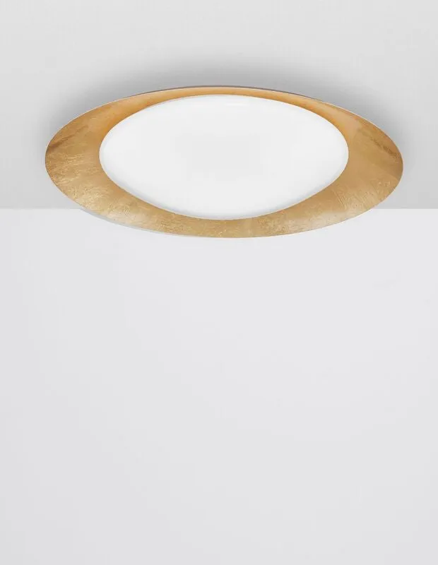 B-Ware Nova Luce Deckenleuchte Deckenlampe ZANO LED Blattgold Warmweiß dimmbar 50 cm
