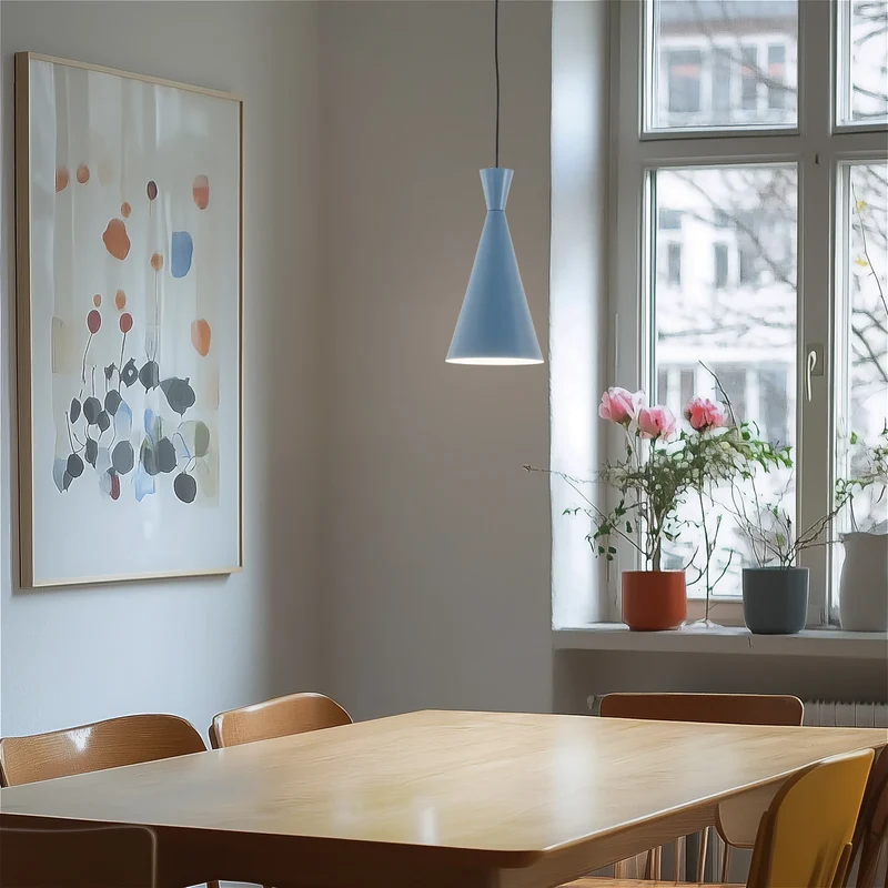 B-Ware Hängeleuchte Tom Pendelleuchte Metall hellblau Leuchte Lampe E27 LED Tisch Theke