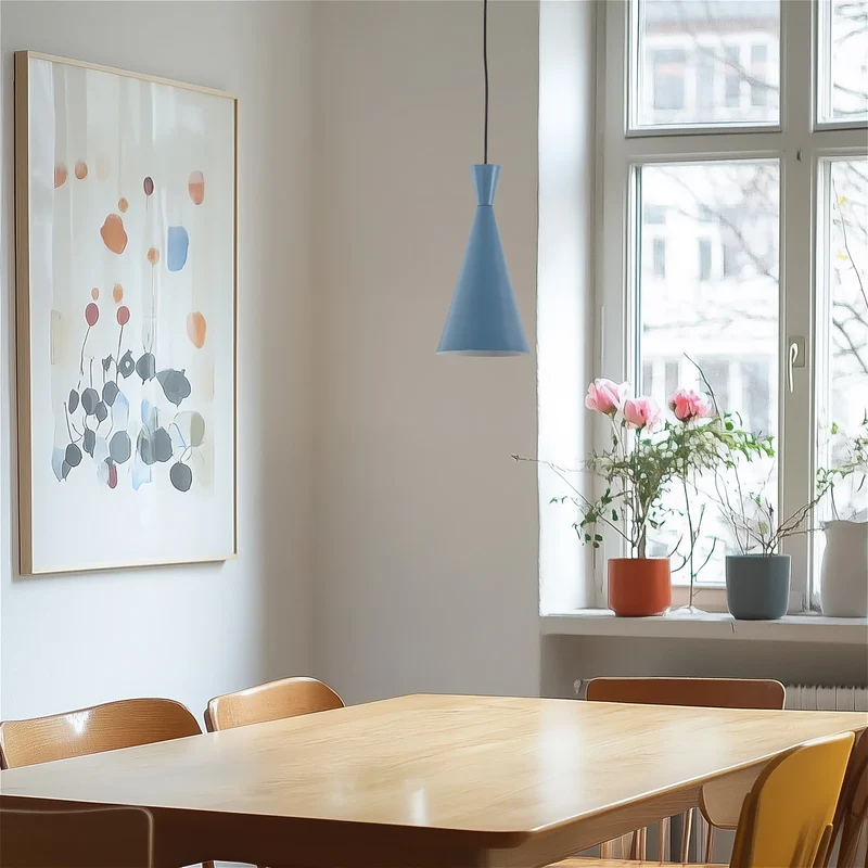 B-Ware Hängeleuchte Tom Pendelleuchte Metall hellblau Leuchte Lampe E27 LED Tisch Theke
