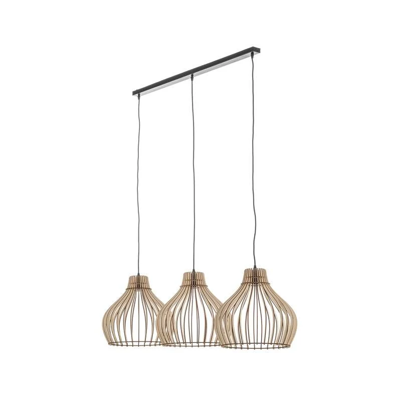 B-Ware Euluna Barrel Hängeleuchte Deckenlampe Pendelleuchte Lampe E27 Holzschirm Holz