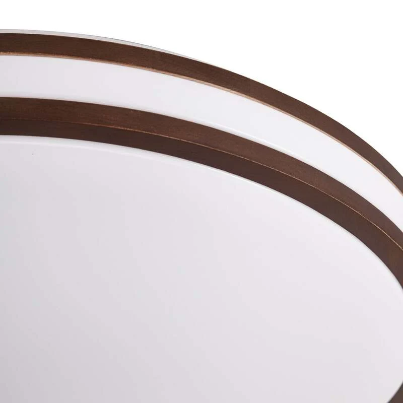 B-Ware Lindby Deckenleuchte Emiva LED Lampe Leuchte Holz dunkel Ø40cm CCT 3000K-6500K