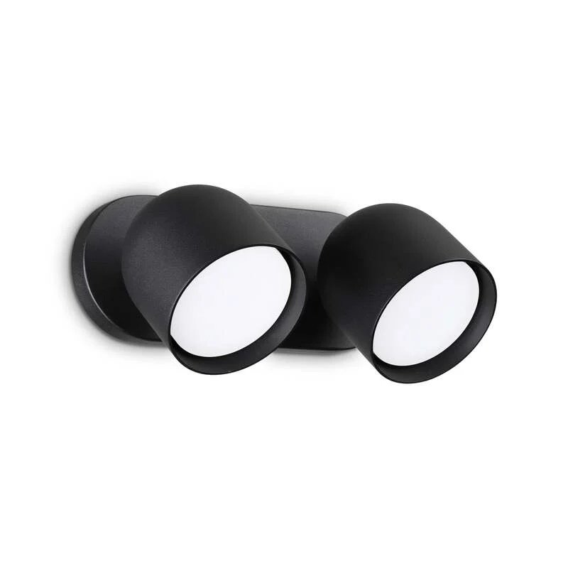 B-Ware Ideal Lux Wandleuchte Dodo LED Wandlampe 2-flammig schwarz Metall Ø22cm