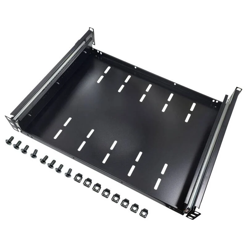 B-Ware Renkforce Netzwerkschrank-Geräteboden 19 Zoll Ausziehbar 1 HE Schwarz RF-7112942