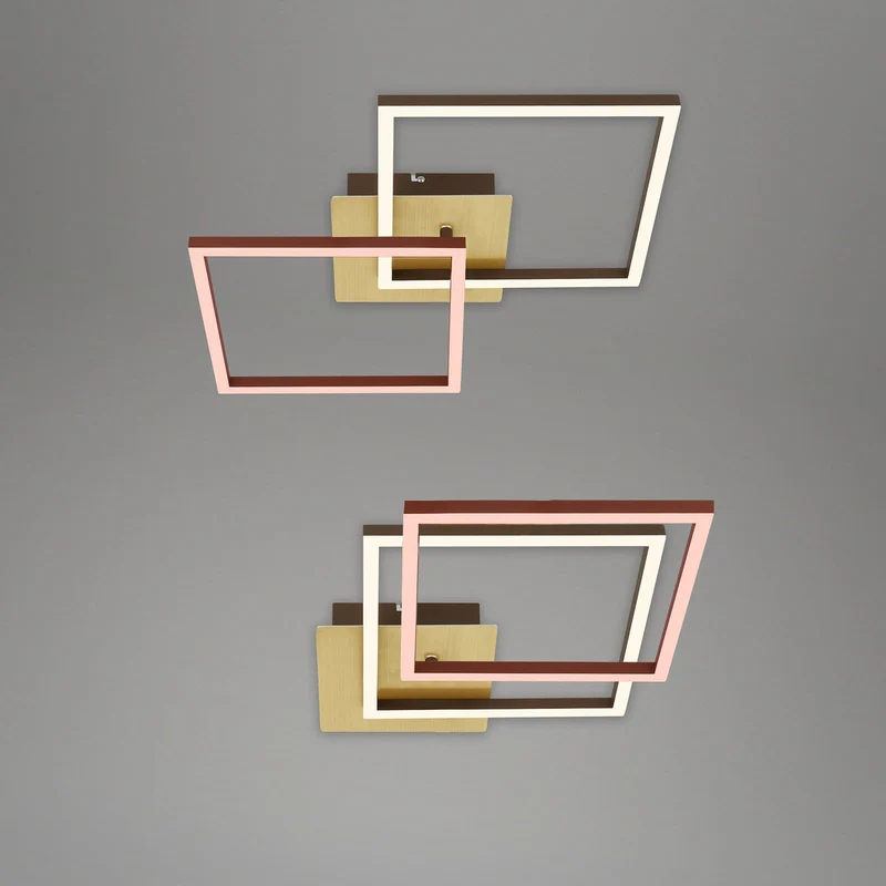B-Ware LED Deckenleuchte Deckenlampe Frame gold dimmbar Memoryfunktion Raum Beleuchtung