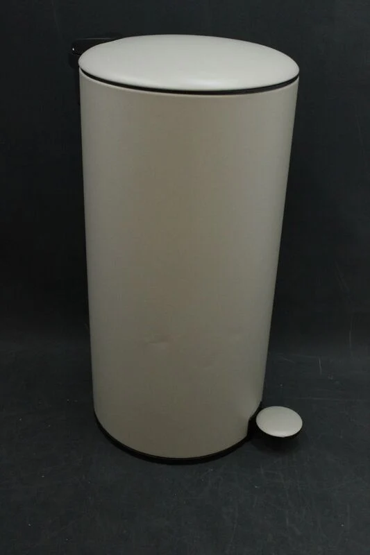 C-Ware hjh OFFICE Mülleimer 30L Treteimer Softclose CLEAN Step 2 Metall Beige