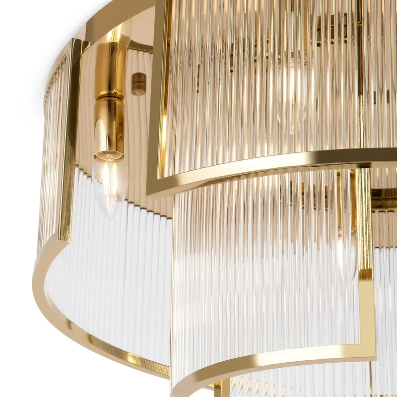 B-Ware Maytoni Deckenleuchte Frame 9-flammig LED Hängelampe Lampe dimmbar gold klar