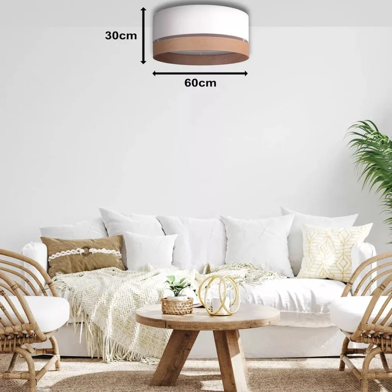 B-Ware Euluna Levo Deckenleuchte Ø 60 cm Jute Ecru dimmbar für Wohnräume