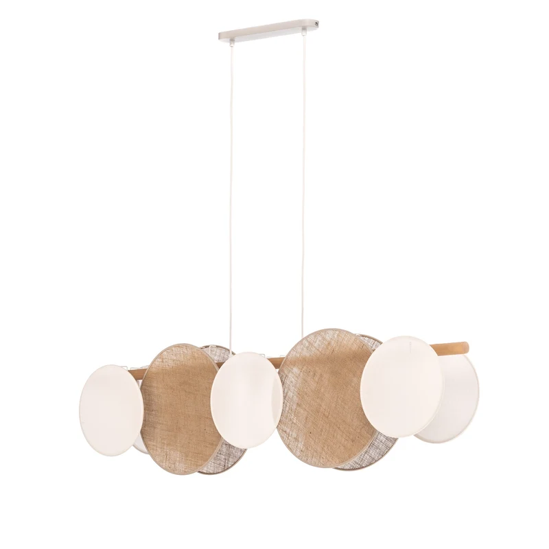 B-Ware TK Lighting Hängelampe Pendelleuchte Pulse Juteschirme naturbraun weiß 5-flg
