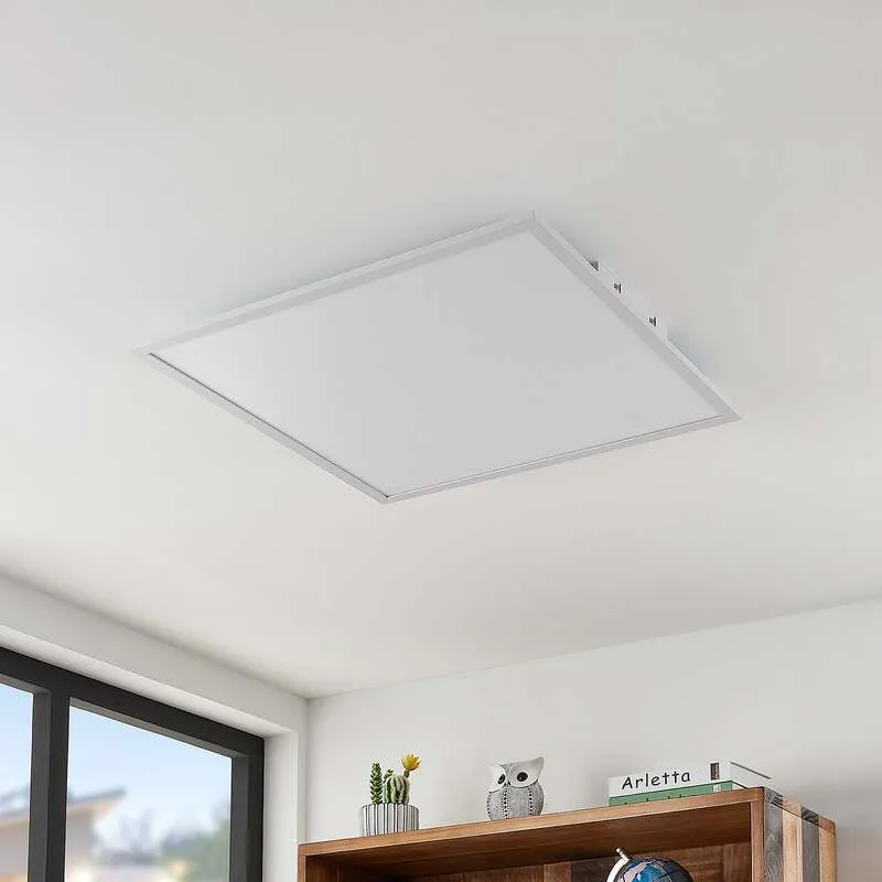B-Ware Lindby LED Panel Deckenleuchte Raumbeleuchtung Quais Aluminiumrahmen Weiß quadra