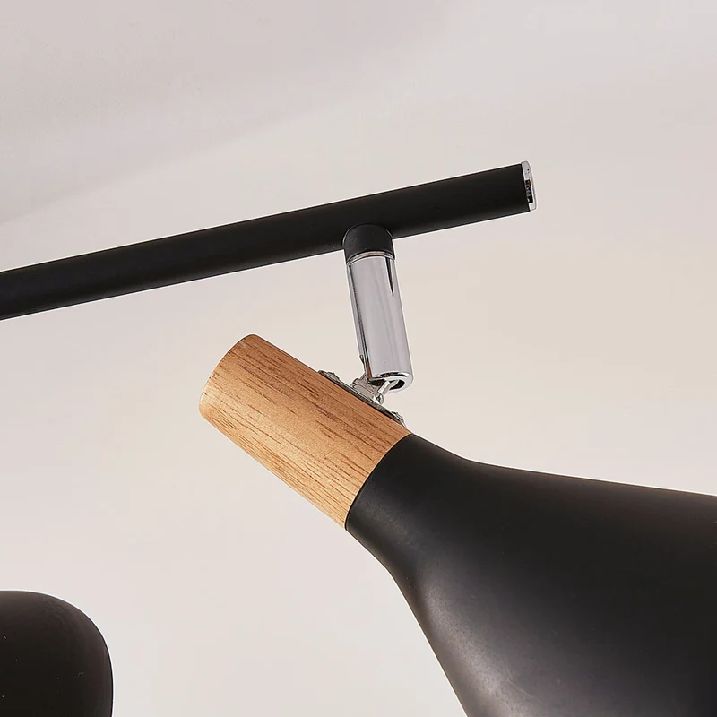 B-Ware Lindby Deckenleuchte Deckenlampe Arina schwarz dreiflammig Metall Holz 53 cm
