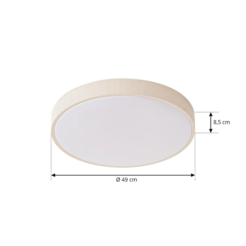 B-Ware Lindby Deckenleuchte Deckenlampe LED Zylo beige dimmbar Kunststoff Metall 49 cm