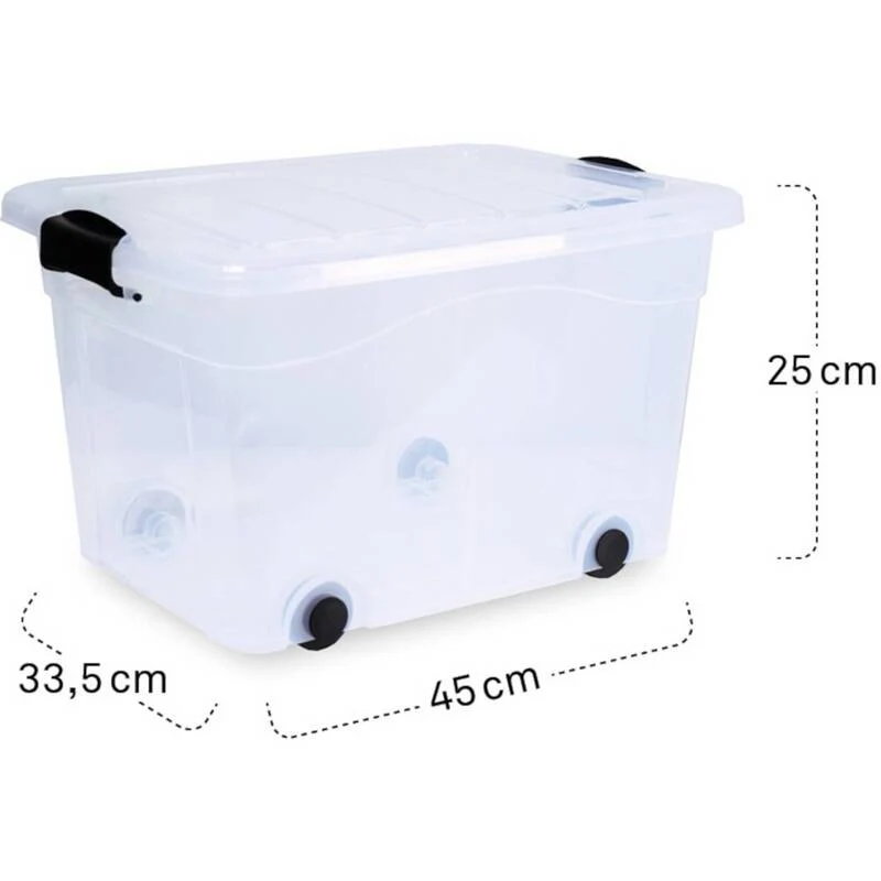 B-Ware Siena HOME Aufbewahrungsbox Anzio 20l mit Deckel und Rollen 45x33.5x25cm klar