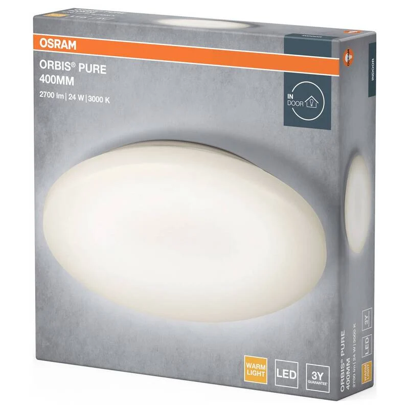 B-Ware OSRAM Orbis Pure 400mm LED Leuchte 24W 3000K Warmweiß Aluminium Weiß