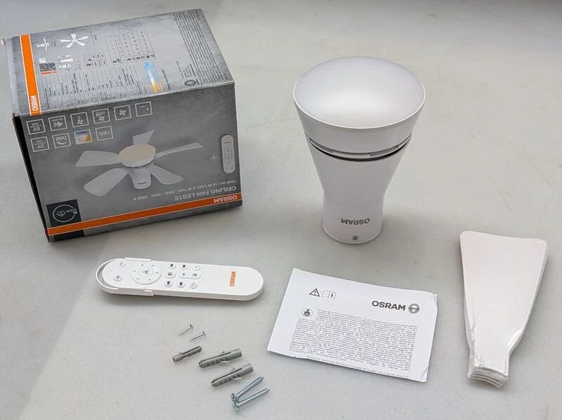B-Ware OSRAM Deckenventilator Leste 445mm LED Ventilator dimmbar Fernbedienung weiß