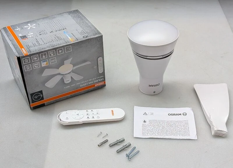 B-Ware OSRAM Deckenventilator Leste 445mm LED Ventilator dimmbar Fernbedienung weiß