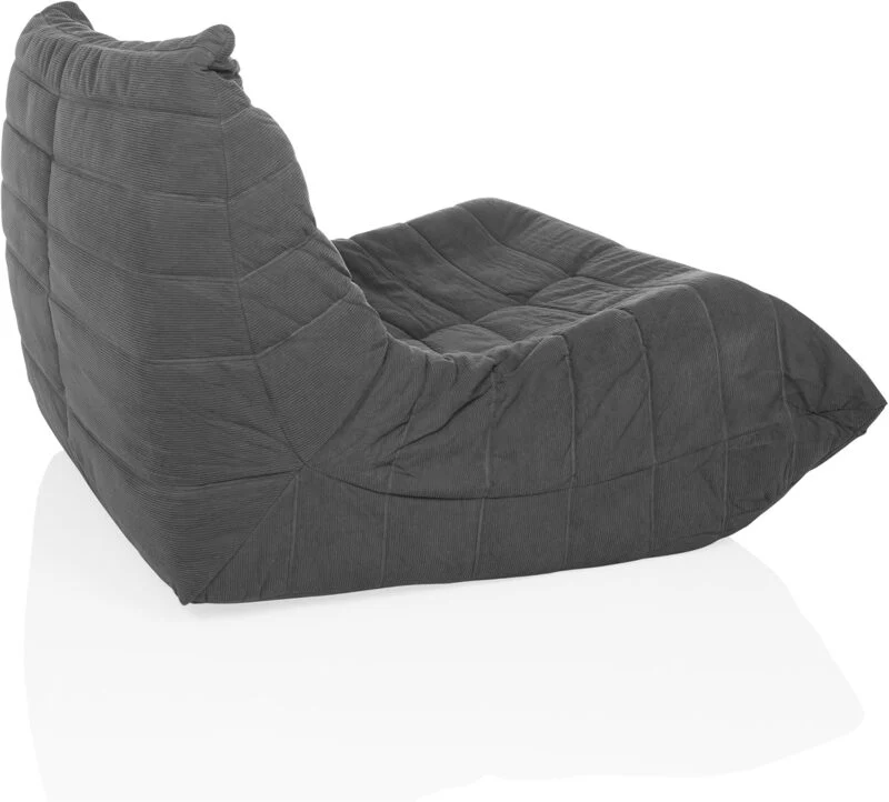 B-Ware hjh LIVING Sitzsack Bodensofa SITZOLO Dunkelgrau 100x90x72 cm tragbar bequem