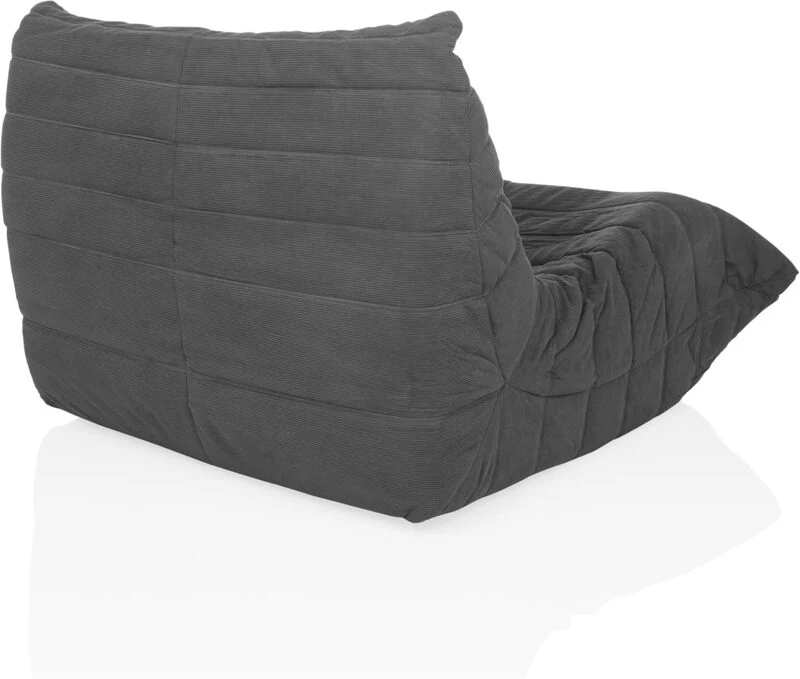 B-Ware hjh LIVING Sitzsack Bodensofa SITZOLO Dunkelgrau 100x90x72 cm tragbar bequem