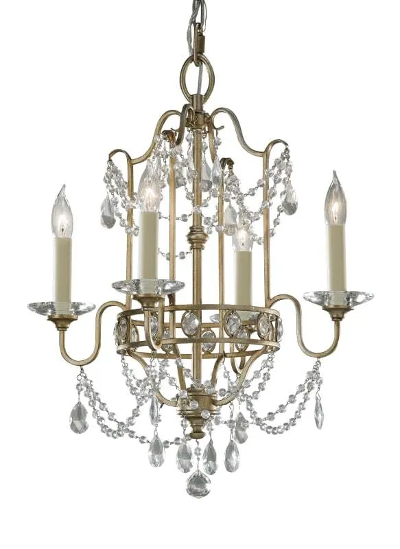 B-Ware Murray Feiss F2476/4GS Gianna Chandelier - Mini Duo in Gilded Silver Finish