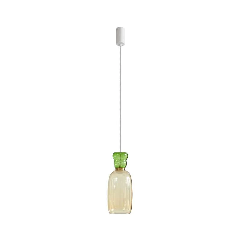 B-Ware Lucande Hängelampe Hängeleuchte Fay LED Pendelleuchte Lampe gelb grün Ø 15 cm