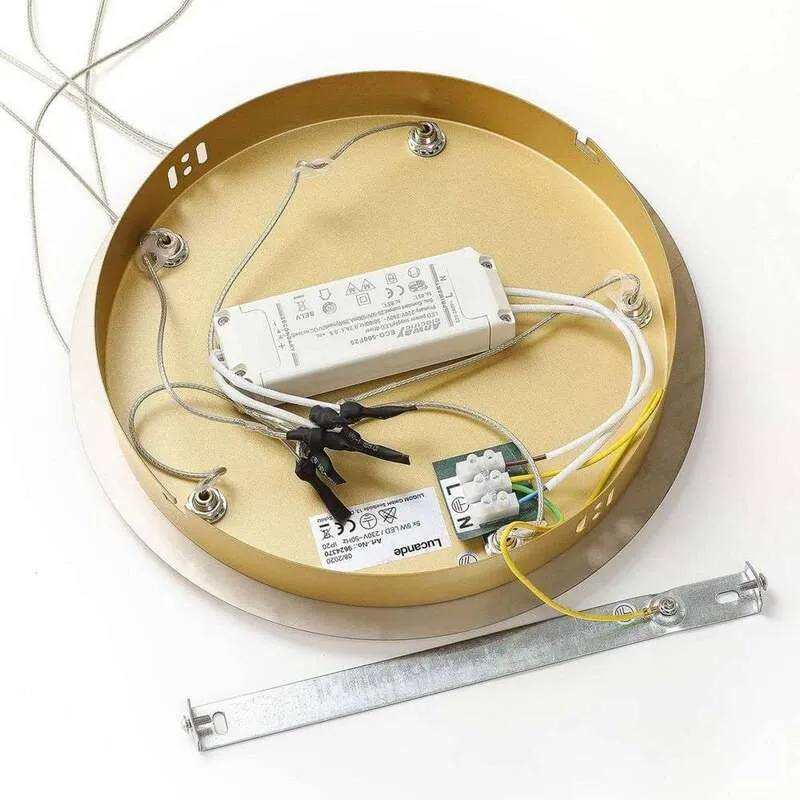B-Ware Lucande Pendelleuchte Hängeleuchte Hayley LED Lampe 5-flg Blasenstruktur gold