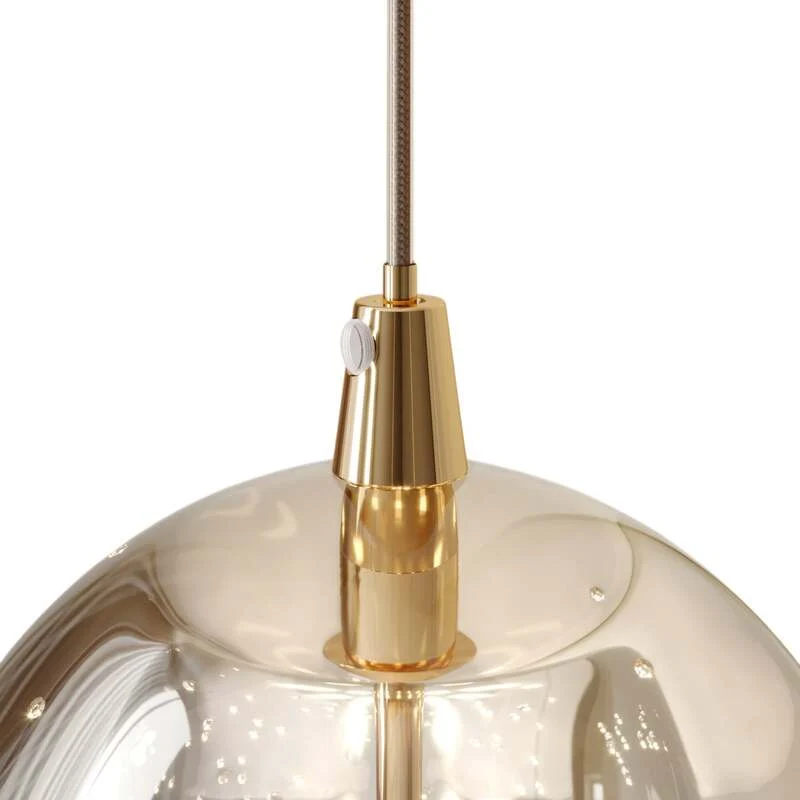 B-Ware Lucande Pendelleuchte Hängeleuchte Hayley LED Lampe 5-flg Blasenstruktur gold