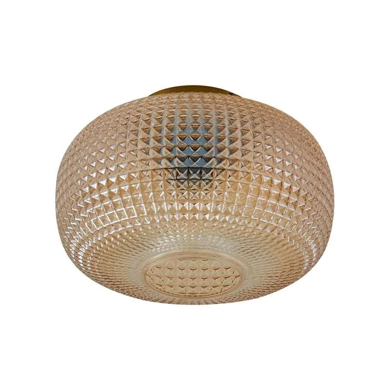 B-Ware Lindby Deckenleuchte Hildur Ø 25 cm amber Glas dimmbar E27 IP20
