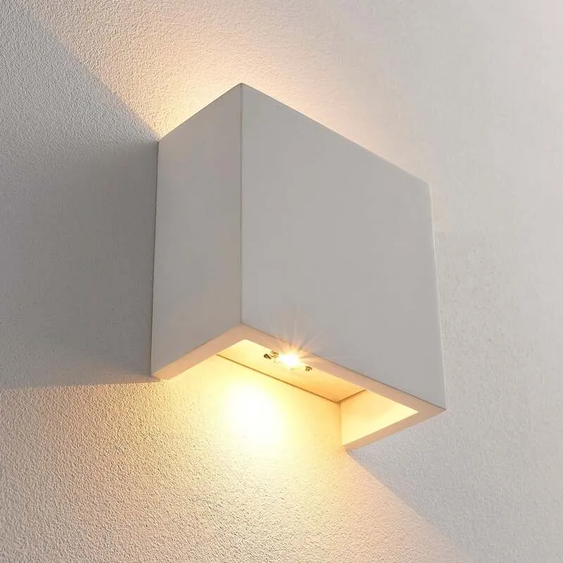 B-Ware Lindby Wandleuchte Wandlampe Anneke LED Leuchte Gips weiß 13cm up/down 440lm