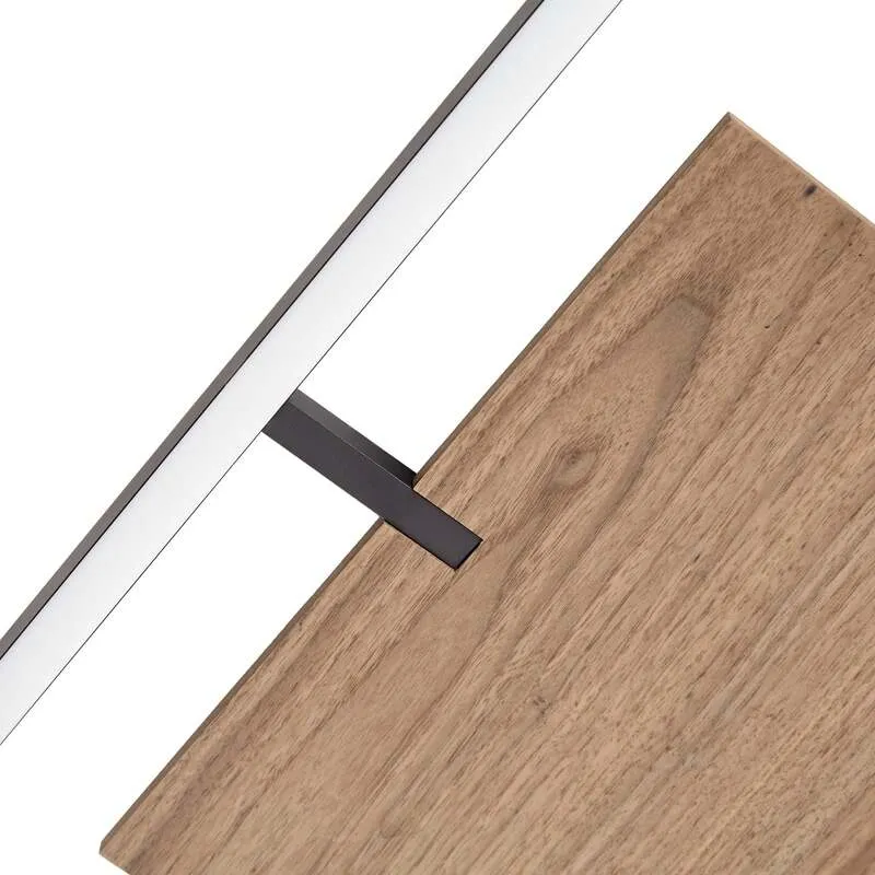 B-Ware Lucande Deckenleuchte Vectra LED Lampe dimmbar Holz schwarz 50x50cm 3000K