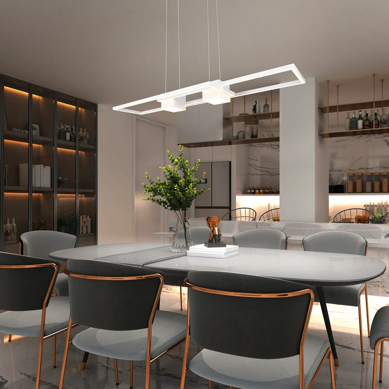 B-Ware TRIO LIGHTING Hängeleuchte Albany LED dimmbar weiß 100x28cm Alu Fernbedienung