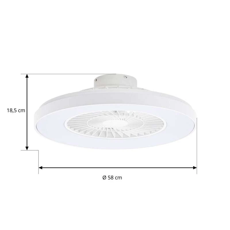 B-Ware Lindby Deckenventilator Teleo LED Smart Home Tuya App weiß Ø58cm Fernbedienung