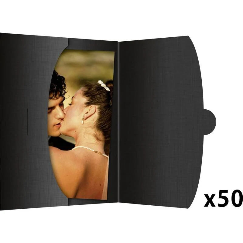 B-Ware Daiber Fotohüllen Bildertaschen Schwarz für Bilder bis 15x20cm 50 Stück